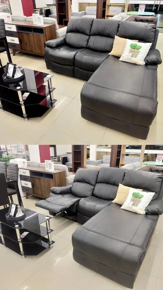 PROMO CUCI GUDANG SOFA L RECLINER BAHAN KULIT