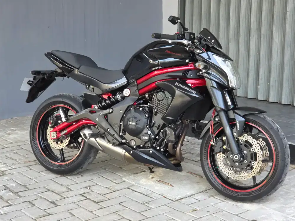 Moge Naked Kawasaki ER6N/ER6 Th 2015 ABS Red Chasis Like New Siap Gas