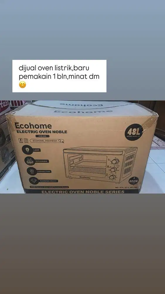 prelove oven listrik ecohome 48 L