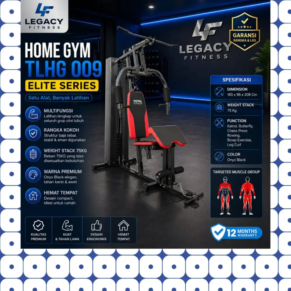 Homegym TLHG-009 75Kg alat olahraga GNE-539