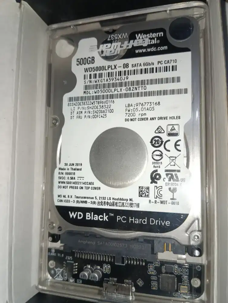Hdd Eksternal 500GB WD Black 7200rpm