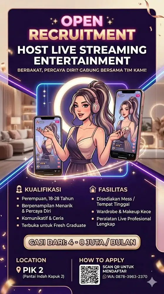 OPEN RECRUITMENT HOST LIVE STREAMING ENTERTAIMENT