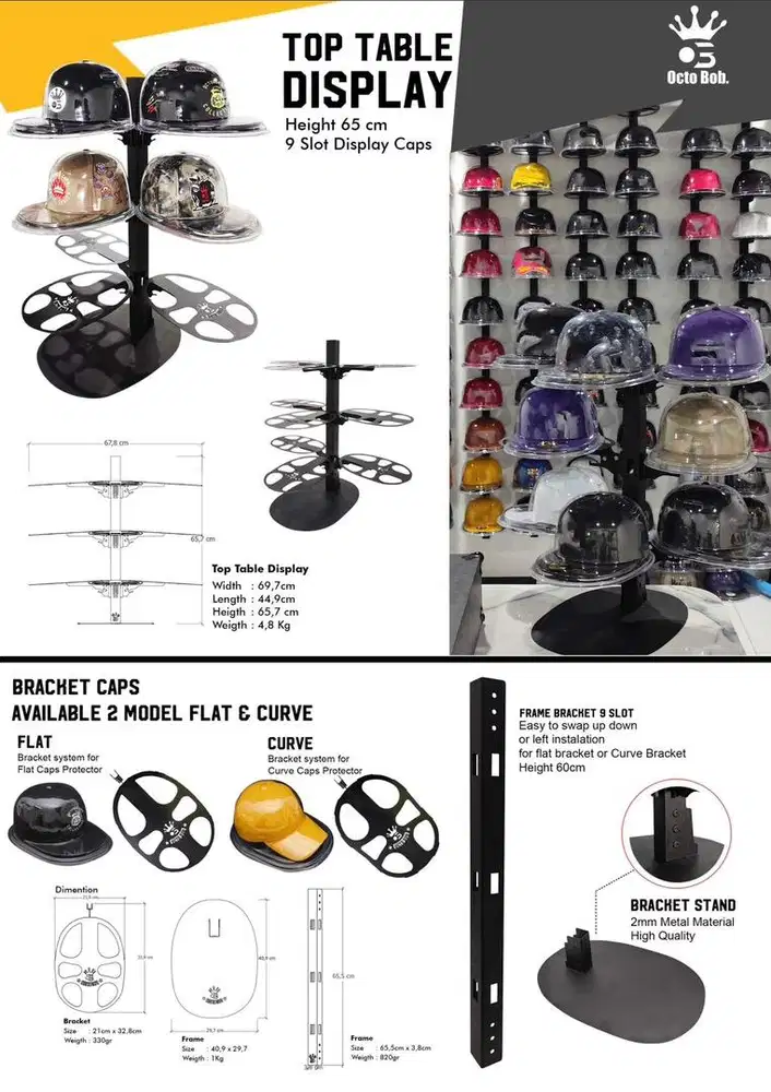 Rak Display Topi Top Table