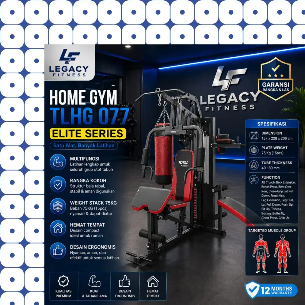 Multigym 3 sisi TLHG-077 dengan sandsack alat fitnes HHF-689