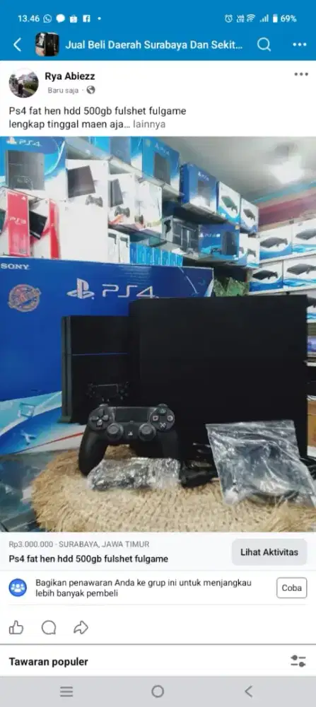 Ps4 fat hardisk 500gb fulgame