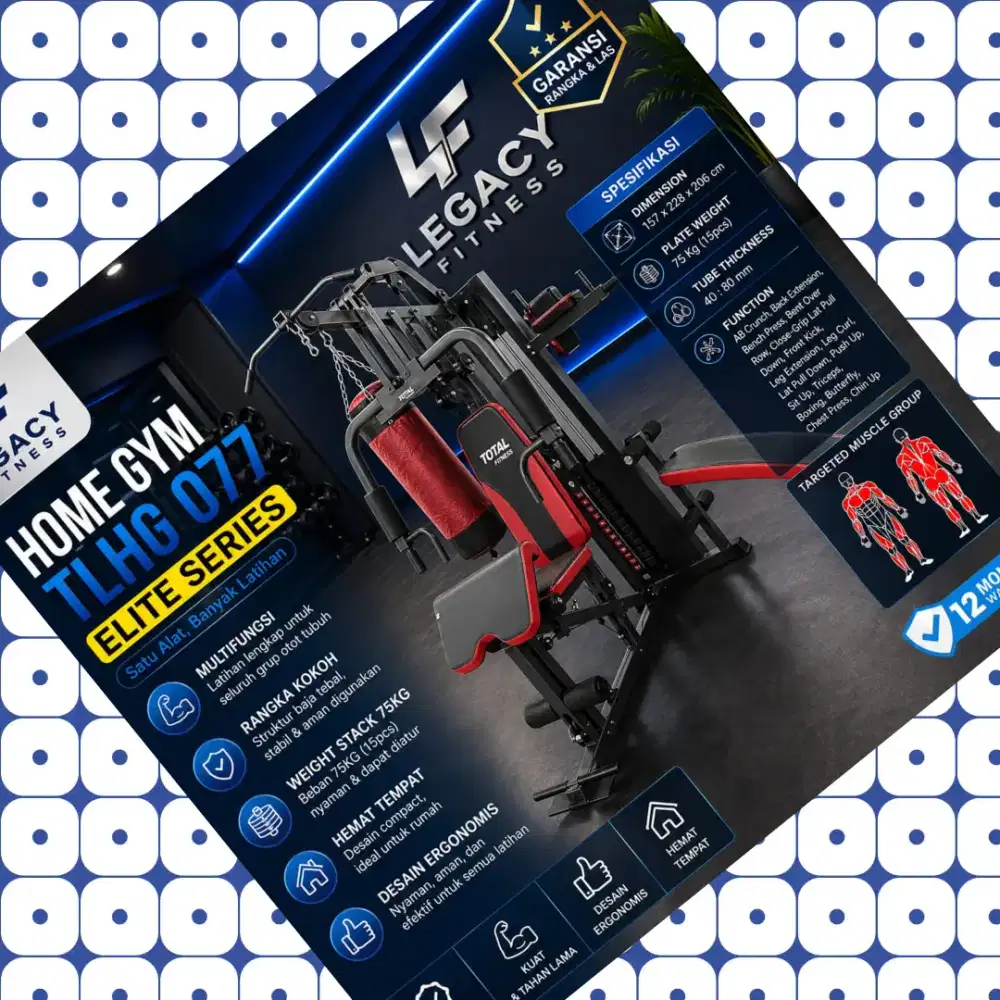Multigym 3 sisi TLHG-077 dengan sandsack alat fitnes HHF-689