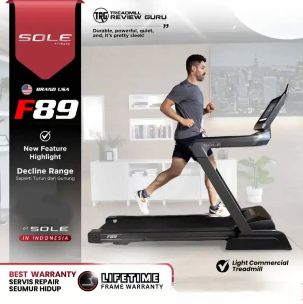 SOLE USA F89 - Treadmill Elektrik Premium