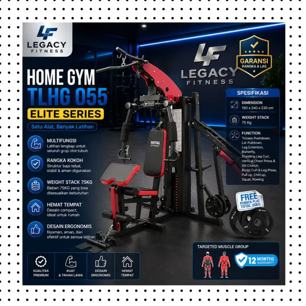 Homegym multigym TLHG-055 alat fitnes kebugaran WVF-480