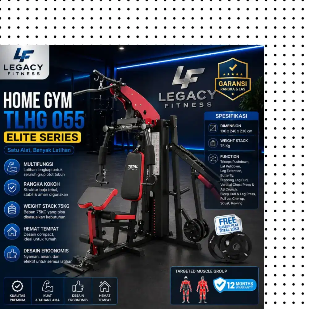 Homegym multigym TLHG-055 alat fitnes kebugaran WVF-480