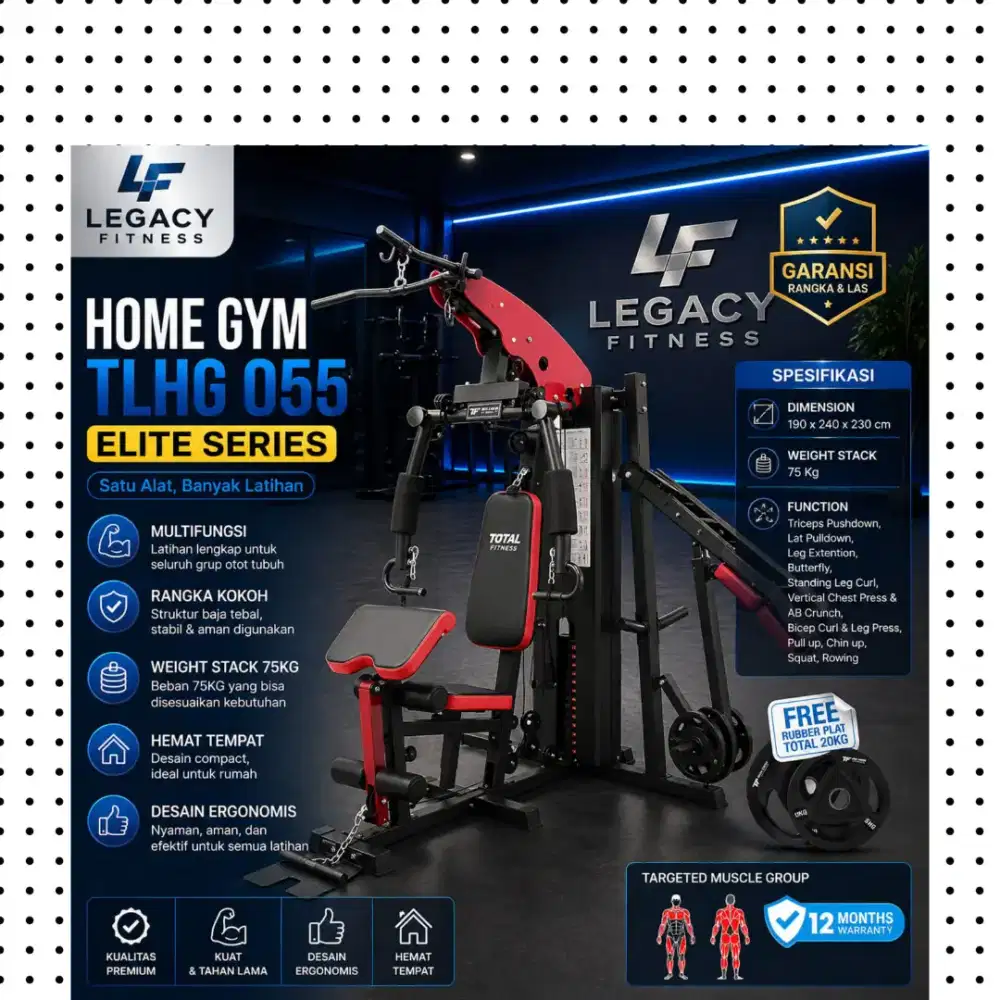 Homegym multigym TLHG-055 alat fitnes kebugaran WVF-480