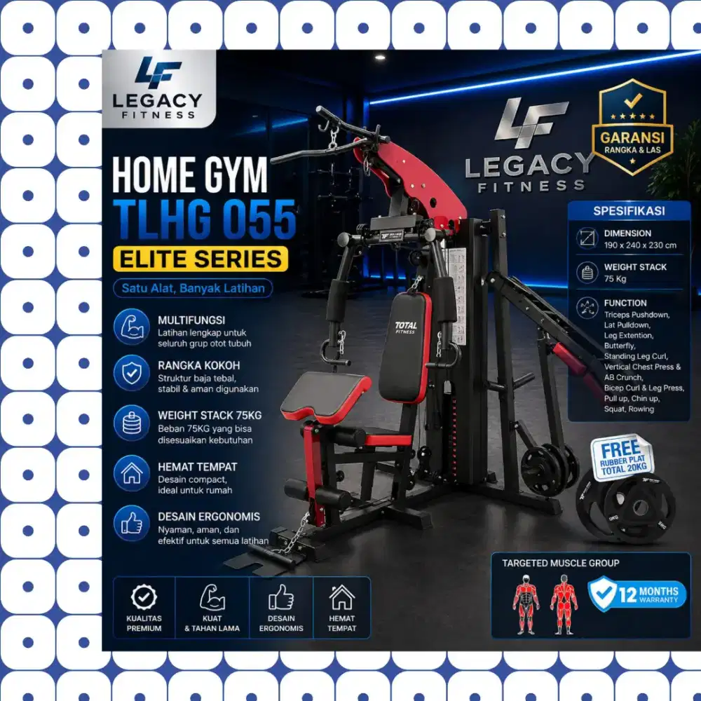 Homegym multigym TLHG-055 alat fitnes kebugaran WVF-480