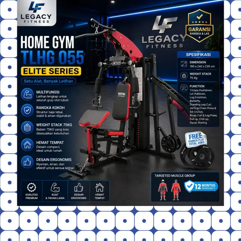 Homegym multigym TLHG-055 alat fitnes kebugaran WVF-480