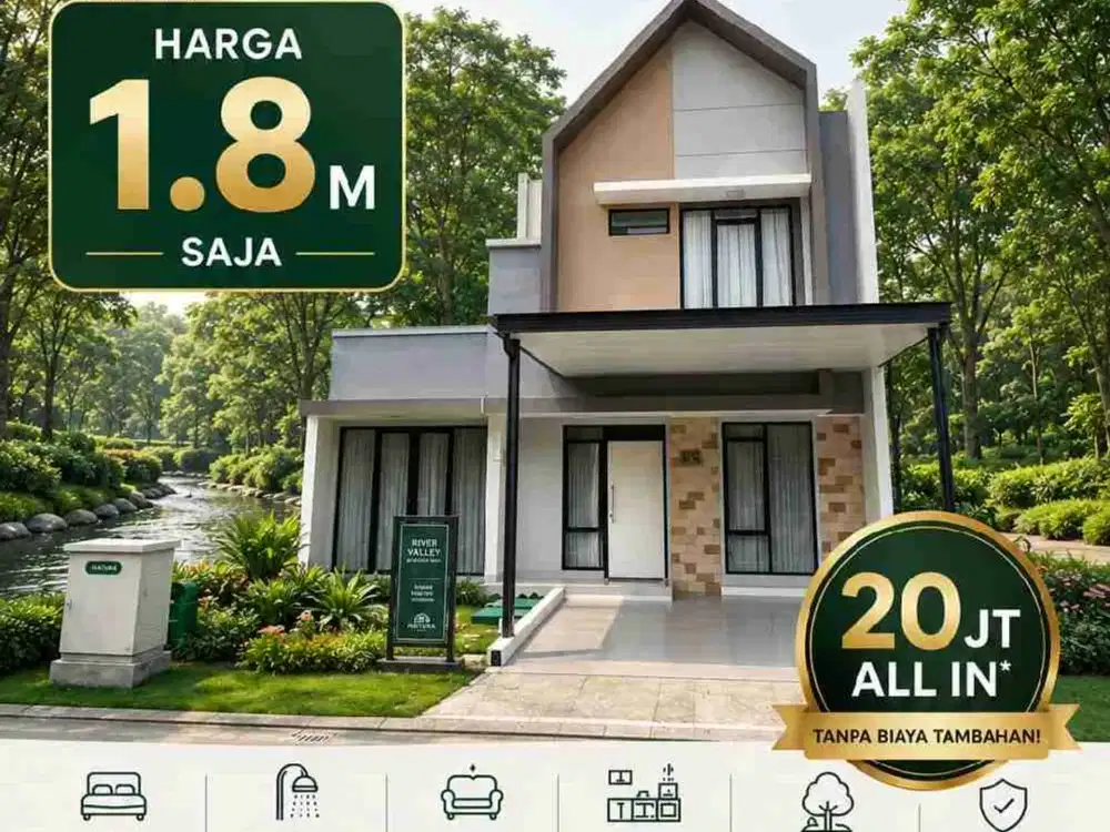 Rumah rivervalley 2 lantai bayar 20 juta akad