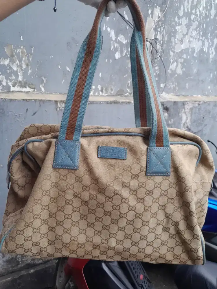 Travel Bag Gucci GG Canvas Boston Original