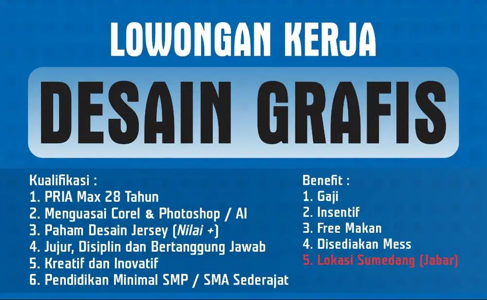 LOKER DESAIN GRAFIS JERSEY