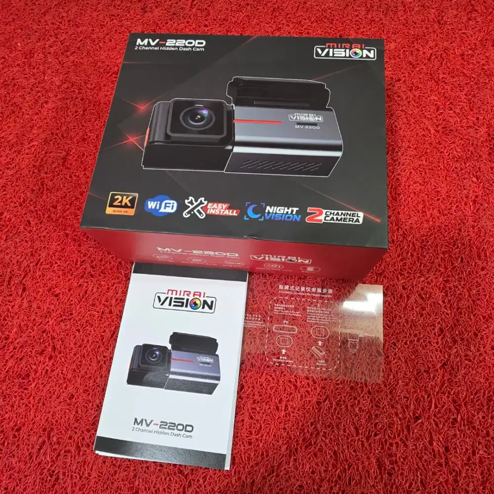 MIRAI DVR MIRAI VISION MV-220D 2 Channel Hidden Dash Cam 2K QUAD HD