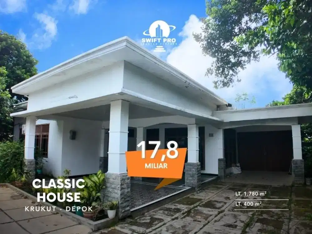 Dijual Rumah dengan tanah luas lokasi strategis dekat akses tol, mall di area Krukut Depok