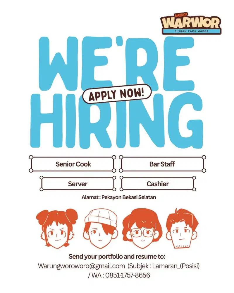 LOWONGAN KERJA F&B Crew | LOKER KITCHEN CREW | BARISTA | COOK
