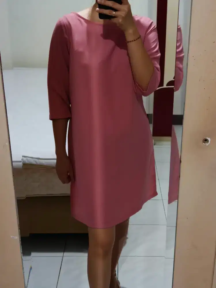 Preloved Pink Shift Dress Woman