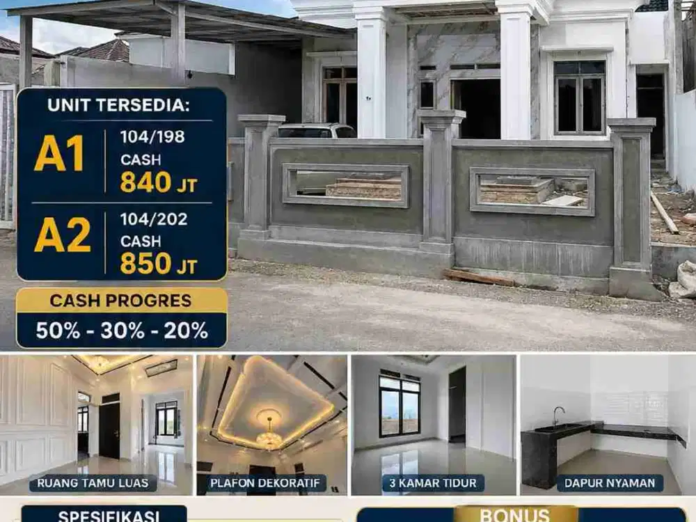 Rumah Mewah Tanjung Senang Type Besar Harga 840 Jutaan