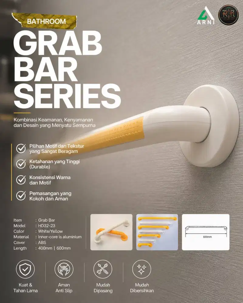 Handrail PVC Premium/ Pegangan Dinding/ Anti Slip/ 4mm/ Modern