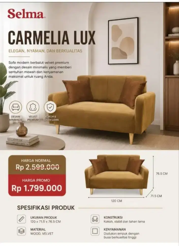 Sofa 2 Dudukan Carmelia Lux