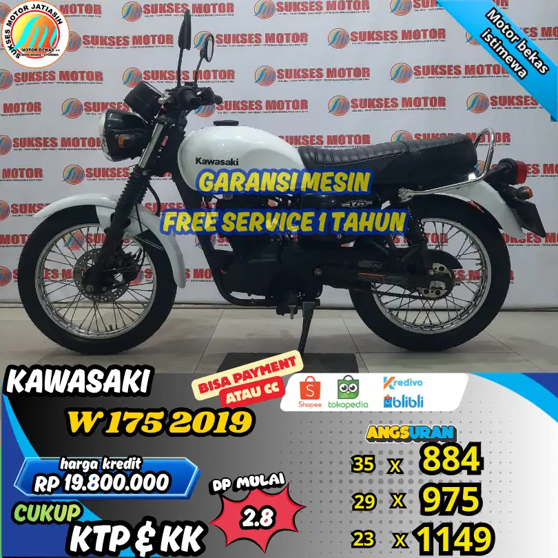 KAWASAKI W175 2019 ANGSURAN TERMURAH SYRT KTP&KK(SUKSESMOTOR)