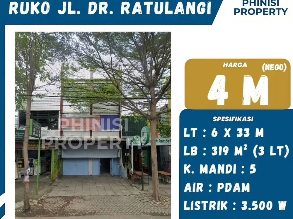 DIJUAL Ruko Jalan Ratulangi