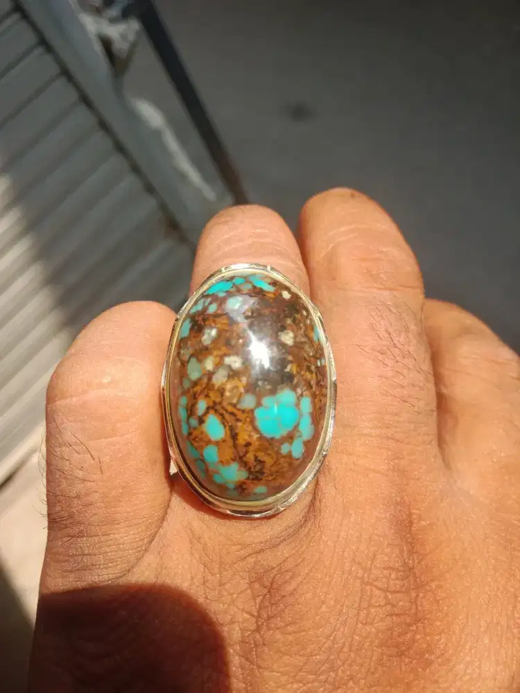 Batu pirus persia urat coklat mumbul