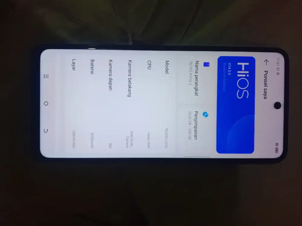 Jual hp Tecno POVA 5 masih mulus dan bagus