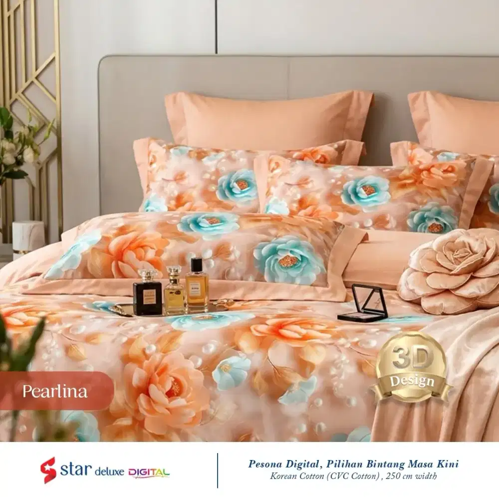 Seprai katun bunga 3D