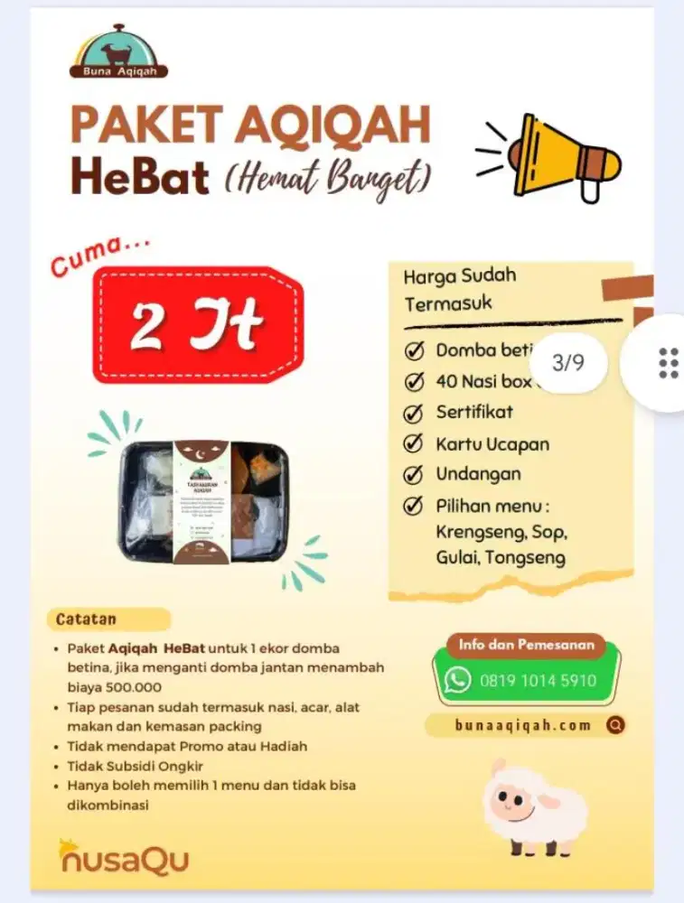 Paket aqiqah syari.