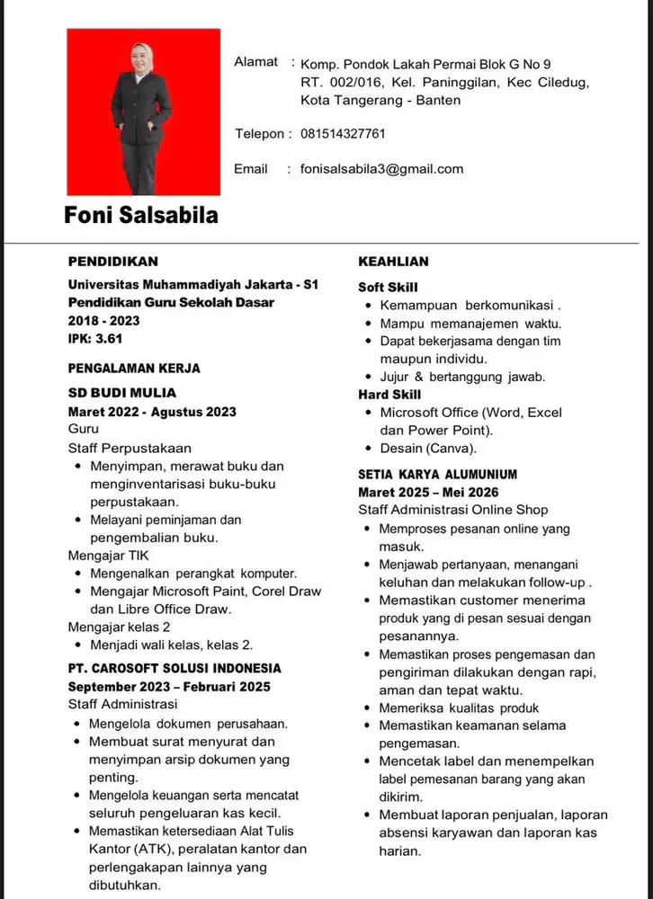 Mencari lowongan pekerjaan (loker) staff administrasi