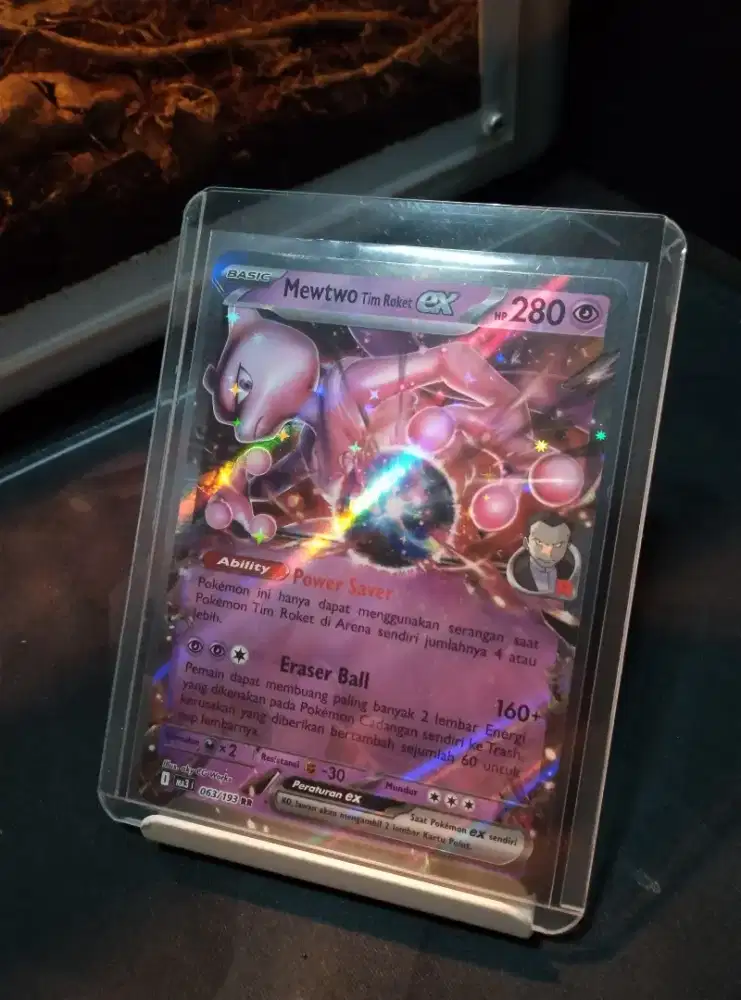 Pokemon Card Mewtwo Tim Roket ex RR 063/193 Bahasa Indonesia-Near Mint