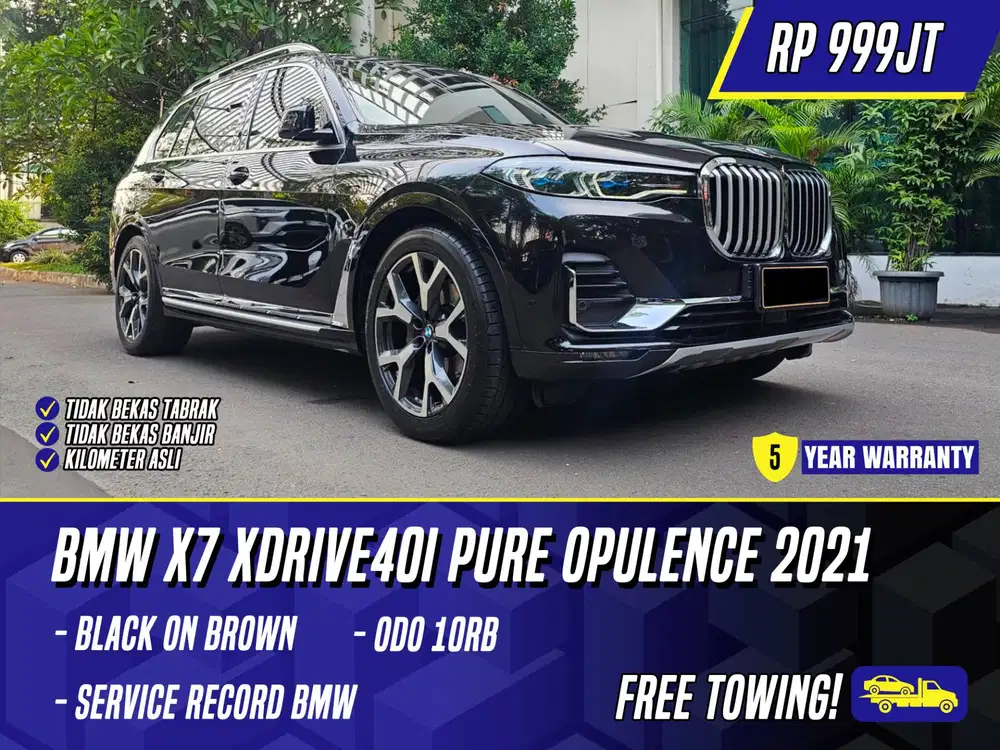 BMW X7 xDrive40i Pure Opulence 2021 Black on Brown Hitam X 7 xDrive