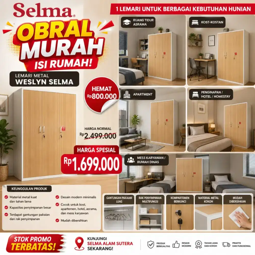 Lemari pakaian metal