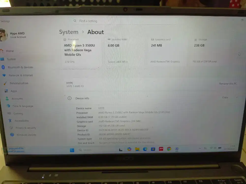 Laptop Axioo Hype 5 X3