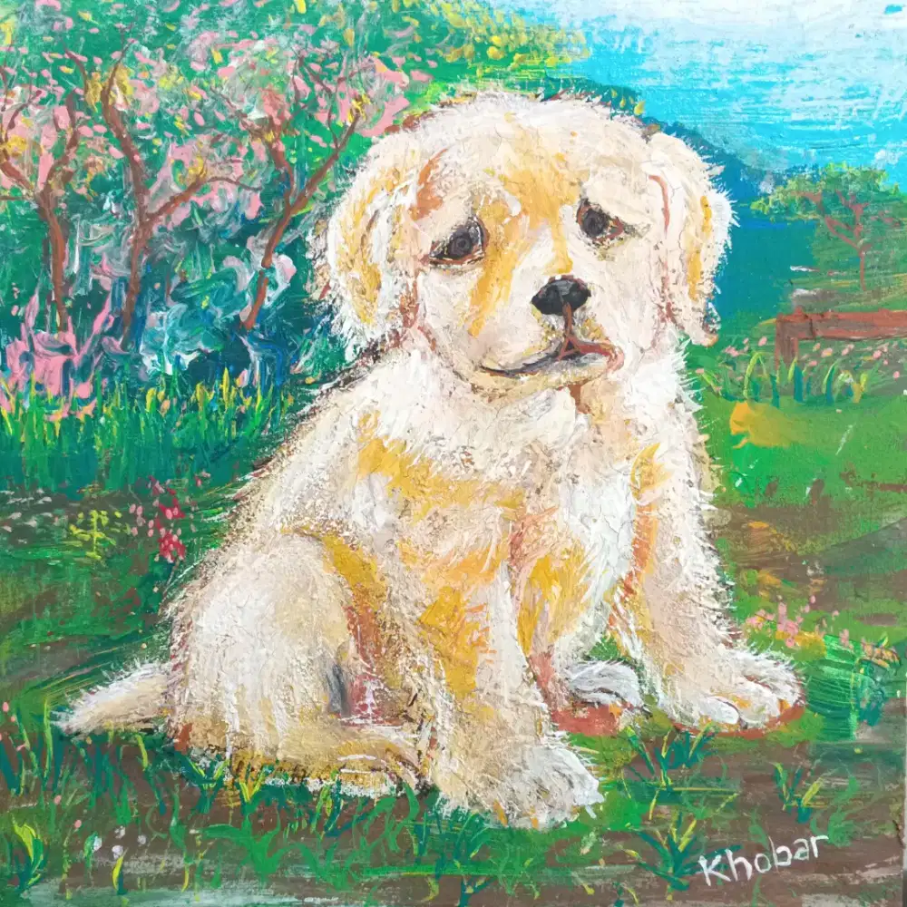 Goldie The Golden - Lukisan Asli Acrylic di Kanvas oleh Khobar Santosa