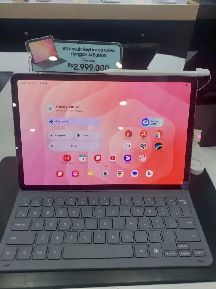 Samsung Tab S11 + keyboard dan pen