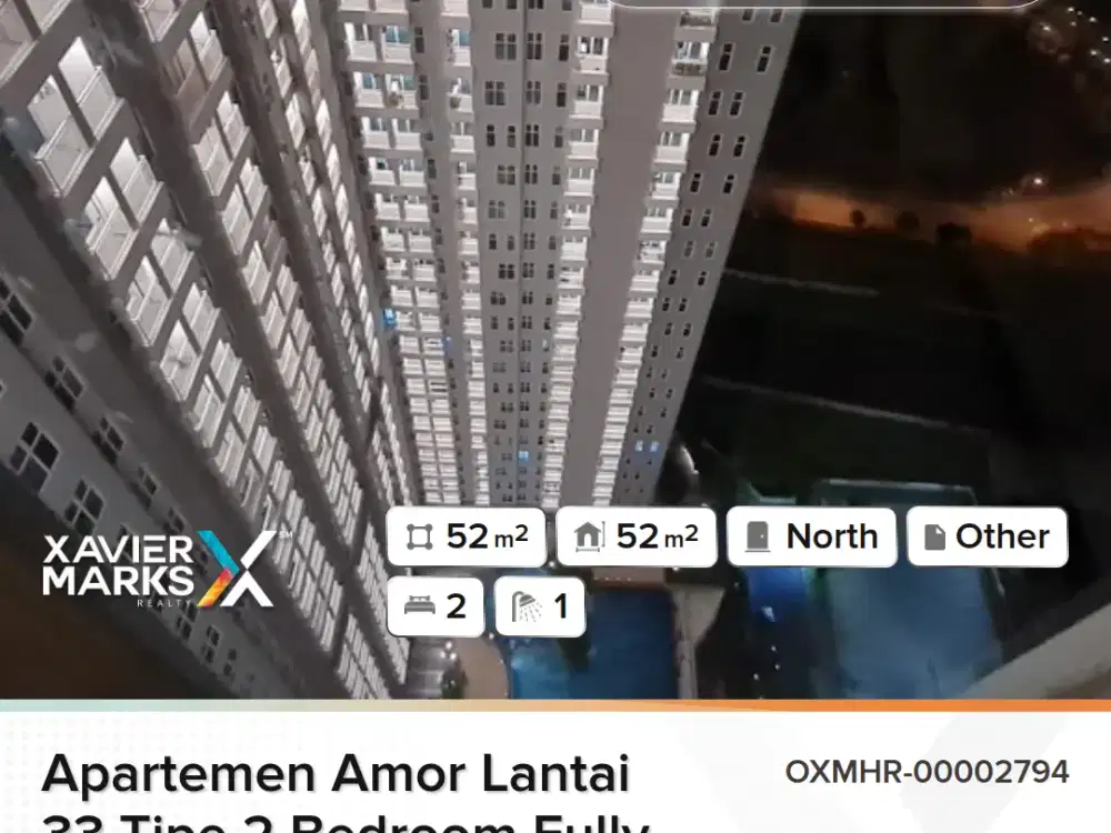 Apartemen Amor connecting Pakuwon city Mall time 2bedroom fully furnish lantai 33