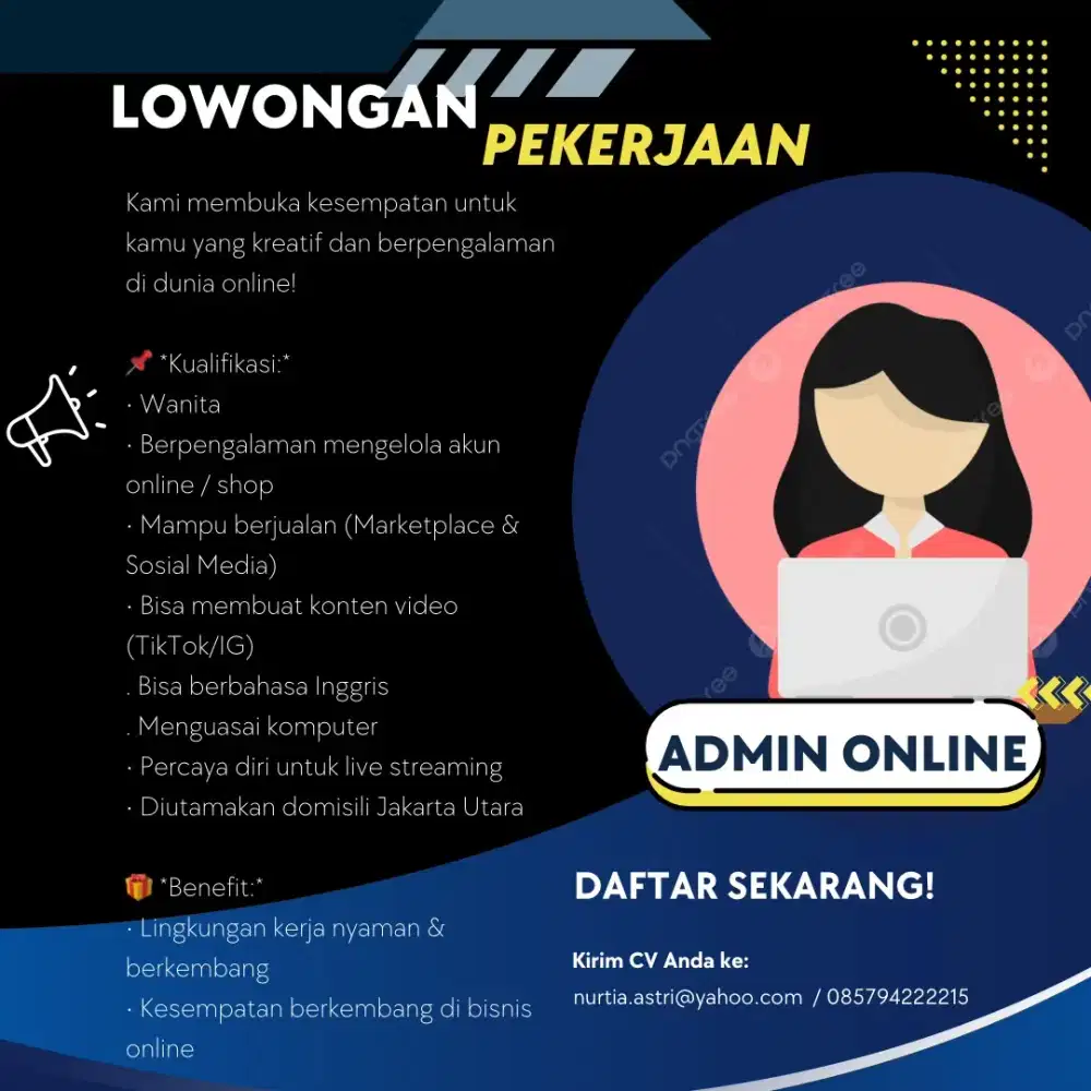 Dibutuhkan Admin e-commerce