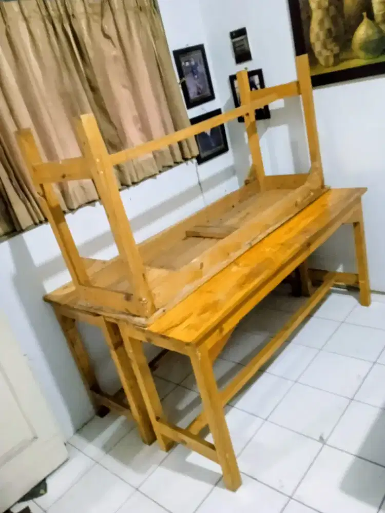 Jual meja makan panjang bahan kayu jati Belanda (BACA DESKRIPSI)
