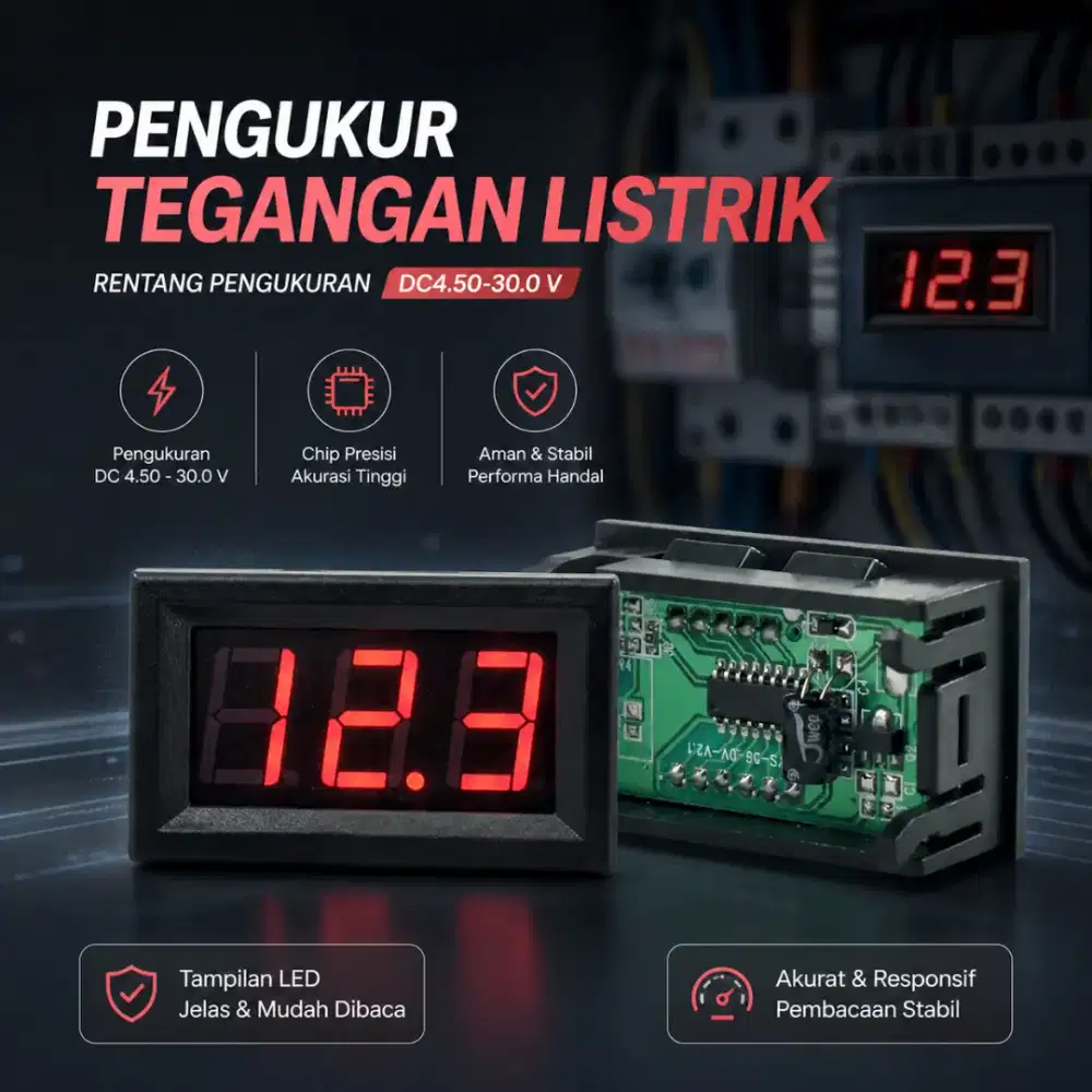 ATORCH Display Pengukur Tegangan Listrik Voltmeter LED
