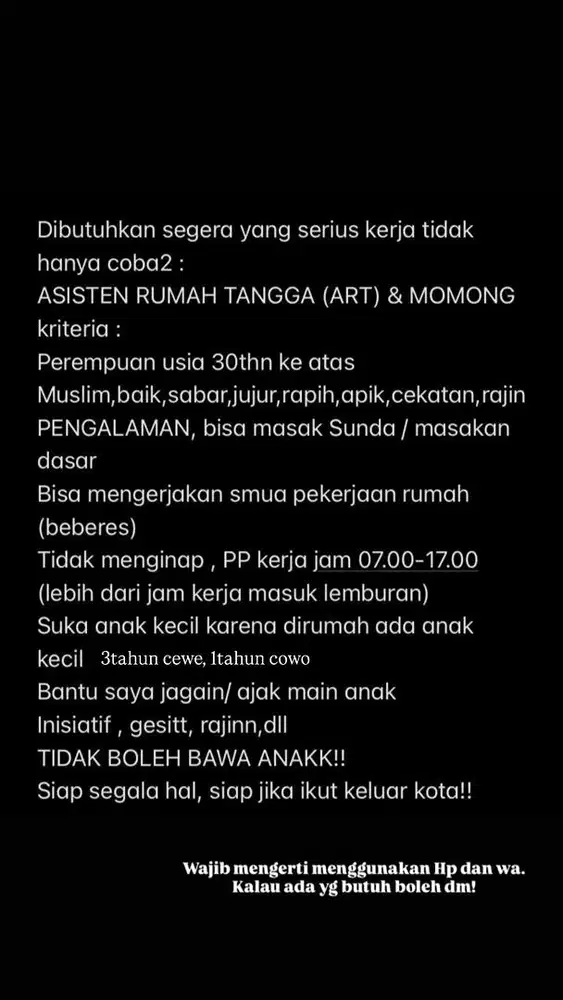 Dibutuhkan art+ momong