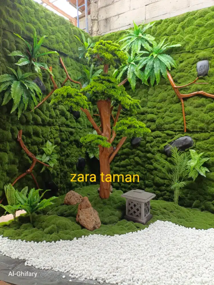 Taman dinding lumut artificial permeter persegi