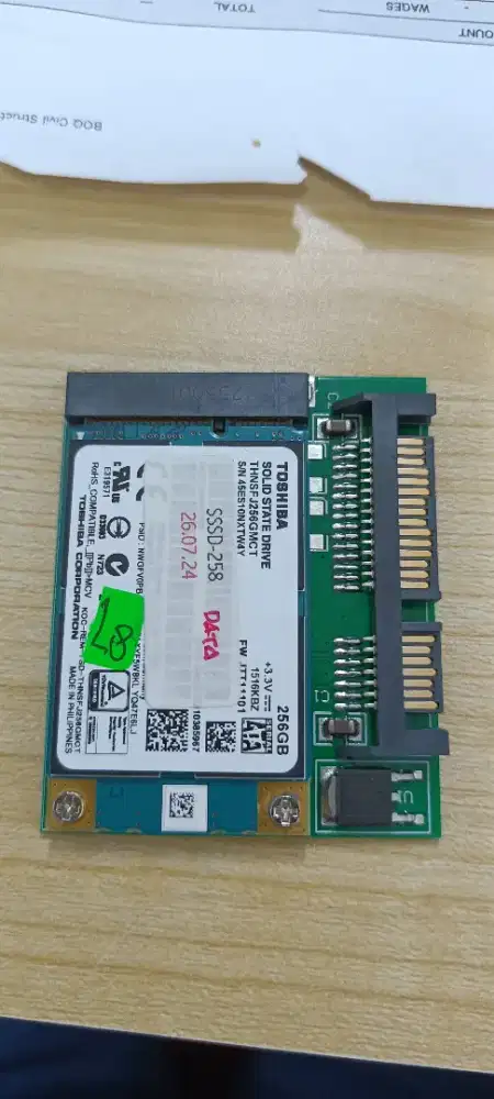 Dijual SSD mSATA 256GB +Adapter