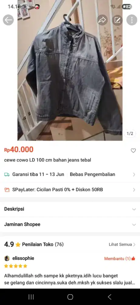 Jaket jeans dewasa