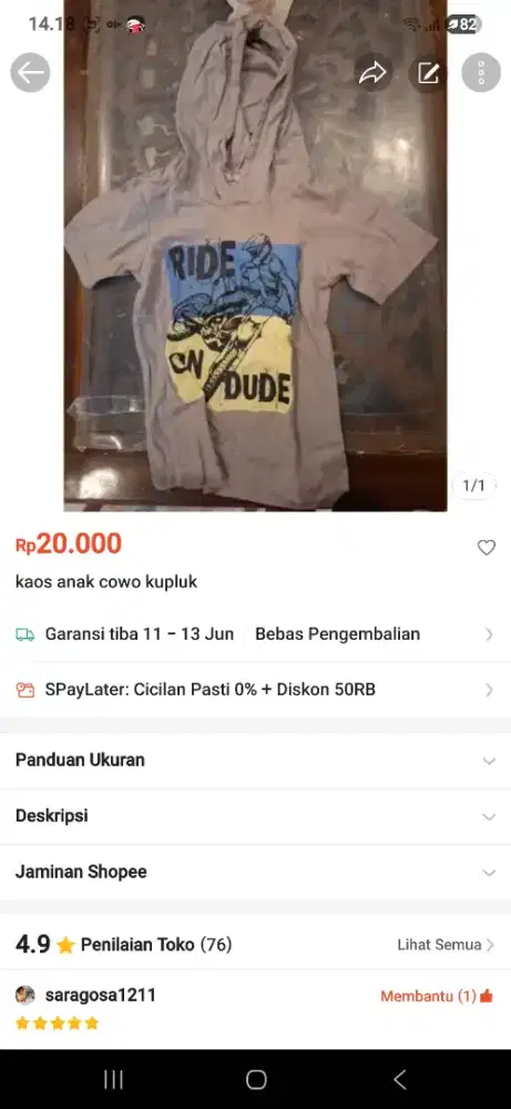 Preloved baju anak laki laki usia 1-2 thun