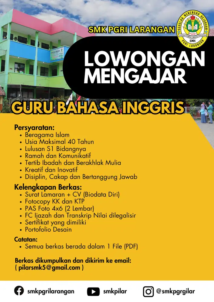 Lowongan Guru SMK Bahasa Inggris
