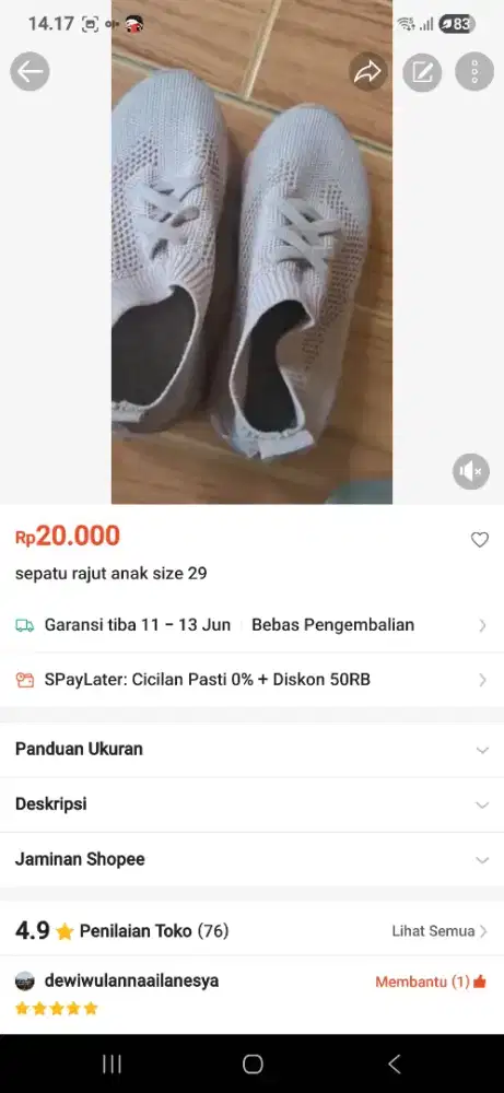 Preloved sepatu/sendal anak cewe usia 6 thun